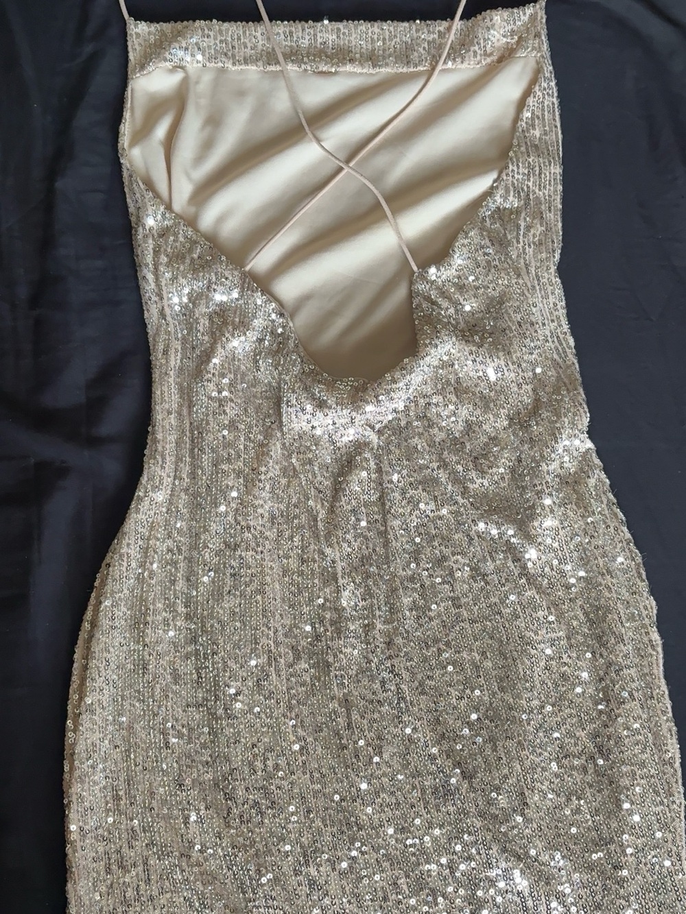 Beautiful Homecoming Gold/Silver Open Back Sequin Mini Dress